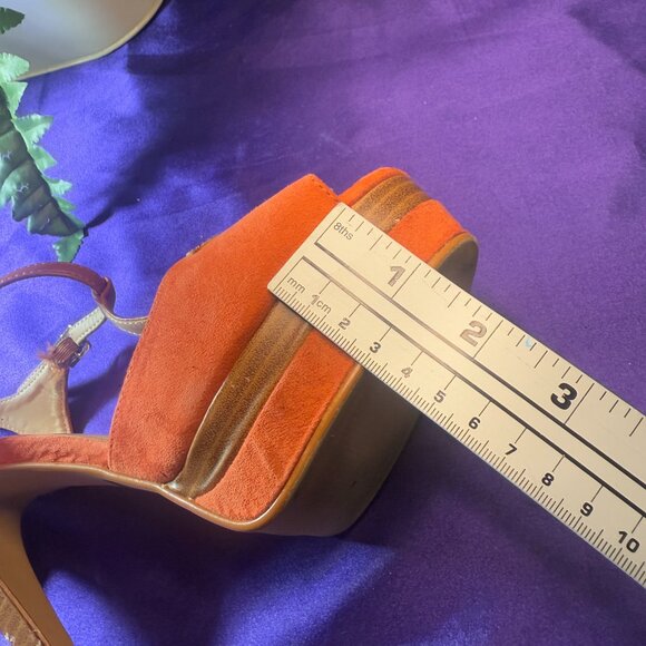 VTG๐JustFab Palermo 6' High Heel Open Toe Sandal w/ Ankle Straps & Platform 10M - Picture 7 of 16